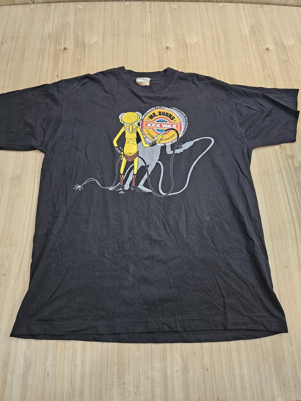 VTG 1998 Simpsons Mr Burns XXX Wax Black Tee XL